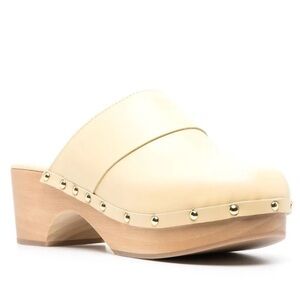 Aeyde Bibi 60mm leather wooden mules sz 36